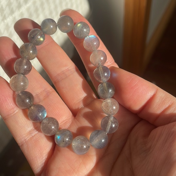 labradorite 10mm beads bracelet - Picture 6 of 8